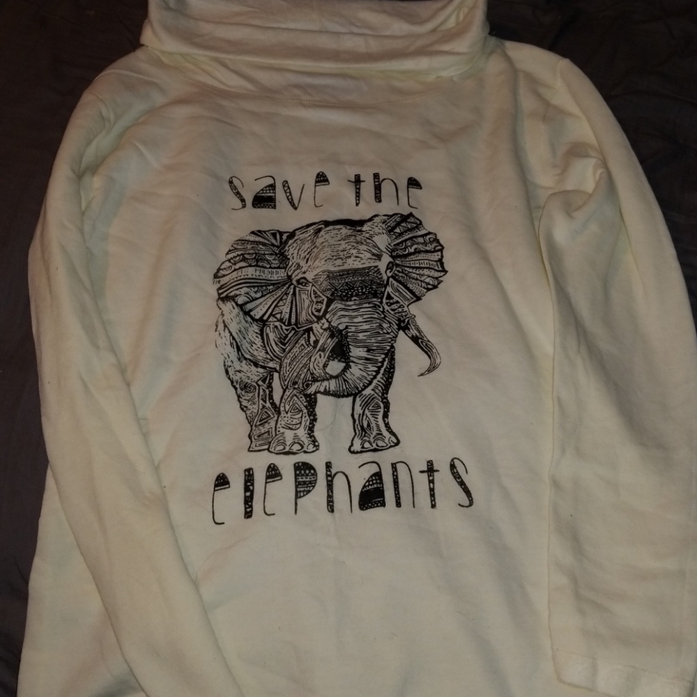 Cream white turtle neck sweater